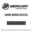 Mercury - Basic Gearcase - Standard Rotation - Silver - Fits 115 HP EFI Pro XS with 2.07:1 Gear Ratio - Serial Number Range 2B225488 and Above - 8M0145316 Cheap